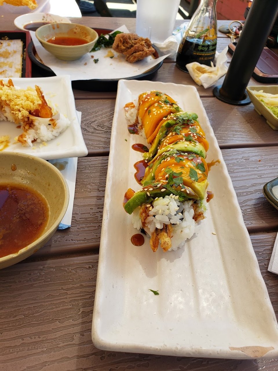 Japanese menu page with lunch entrées and sides.