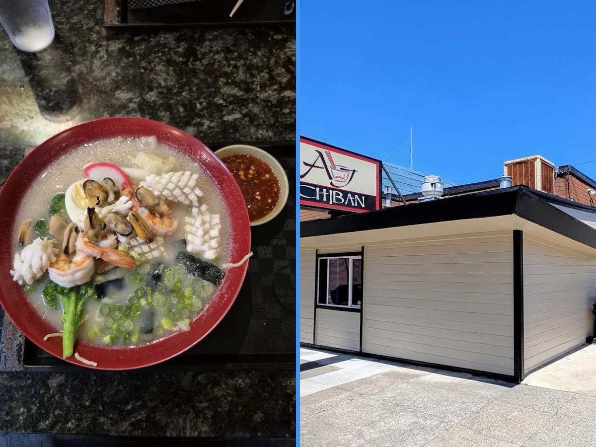 Bento boxes beside bowls of ramen.